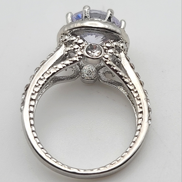 Cubic Zirconia Wedding or Cocktail Ring S925 Silver Plated - Picture 11 of 14